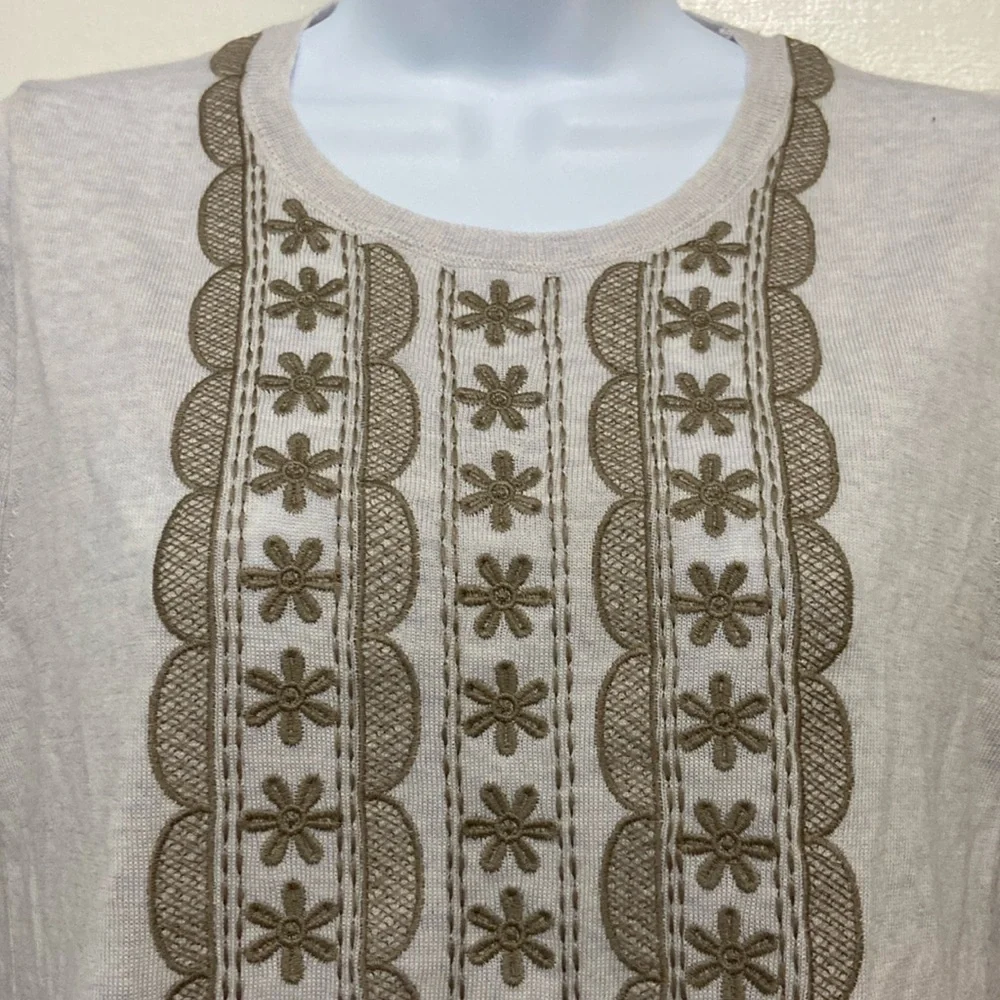 J. Crew Embroidered Merino Wool Sweater M
